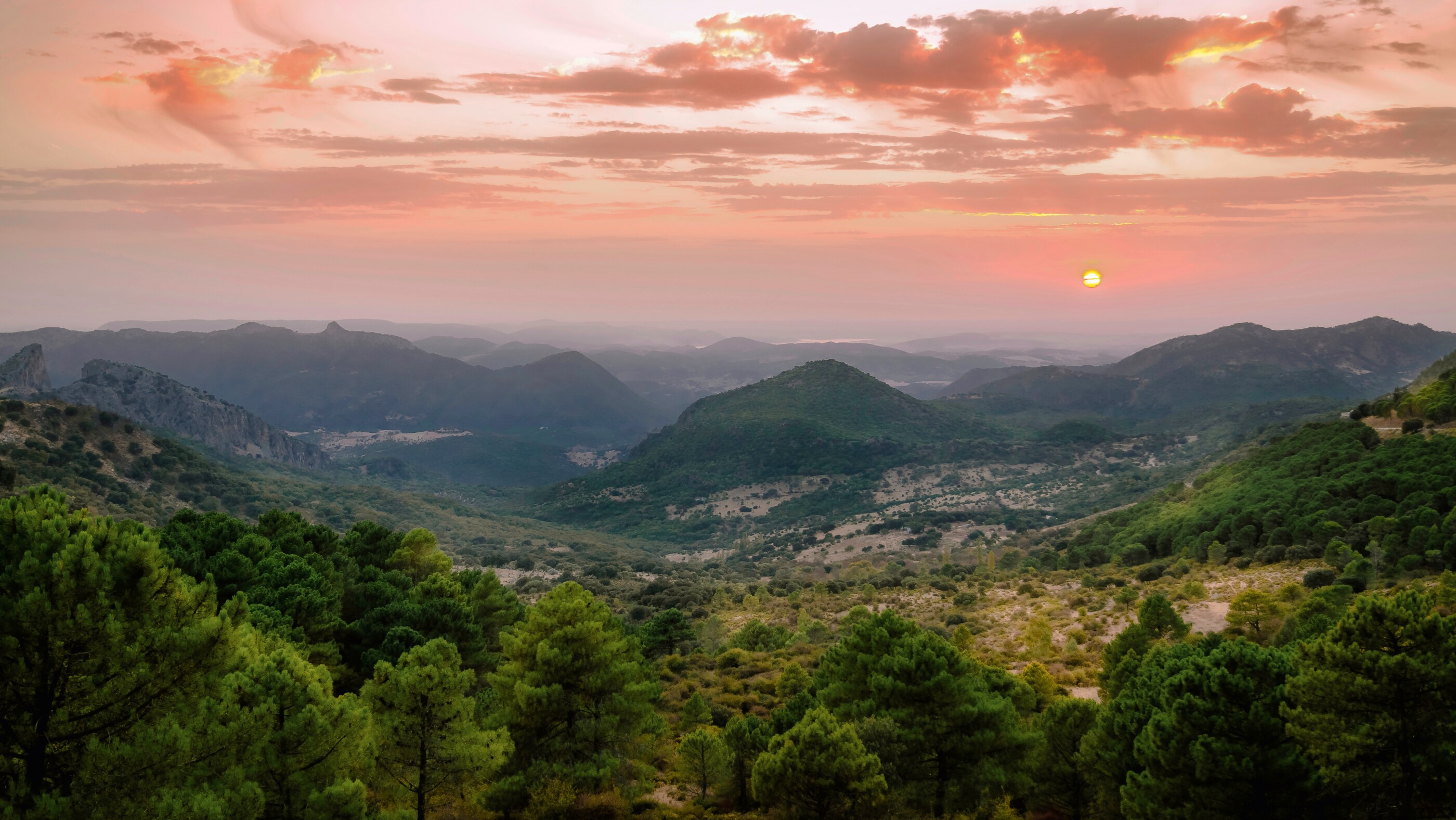 Solnedgång i Puerto del Boyar - Sierra de Cádiz